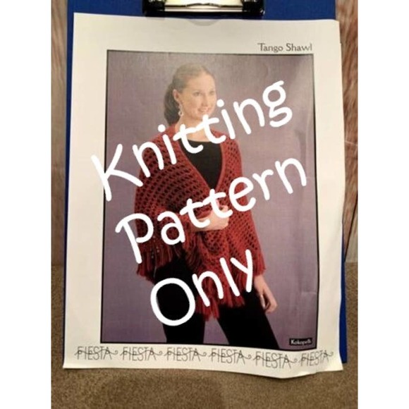 Fiesta Other - New Fiesta Yarns Kokopelli Tango Lacy Fringed Shawl Wrap Knitting Pattern